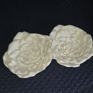 Hobby Lobby Foam White Rose Wall Hanging Decorations - 2 Large - NWT